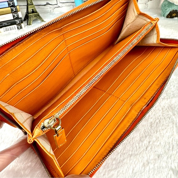 Celine Orange Leather long zippy wallet zip around wallet - Picture 6 of 16